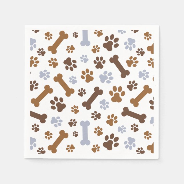 Dog Paw Prints Pattern Napkin (Front)