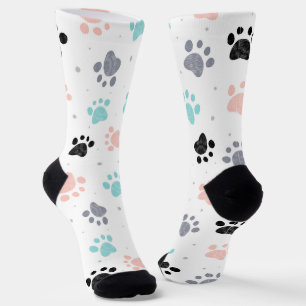 Dog paw prints pattern socks