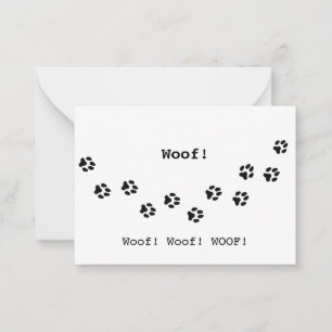 Dog Paw Prints Pet Owner's Cute Personalised Card