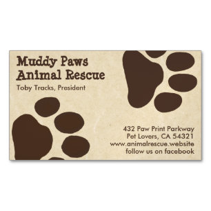 Dog Paw Prints - Pet Services Magnetic Business Card