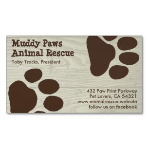 Dog Paw Prints - Pet Services Magnetic Business Card