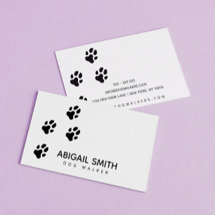 Dog Paw Prints - Pet Sitter or Dog Walker Business Card