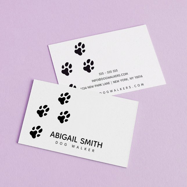 Dog Paw Prints - Pet Sitter or Dog Walker Business Card (Creator Uploaded)