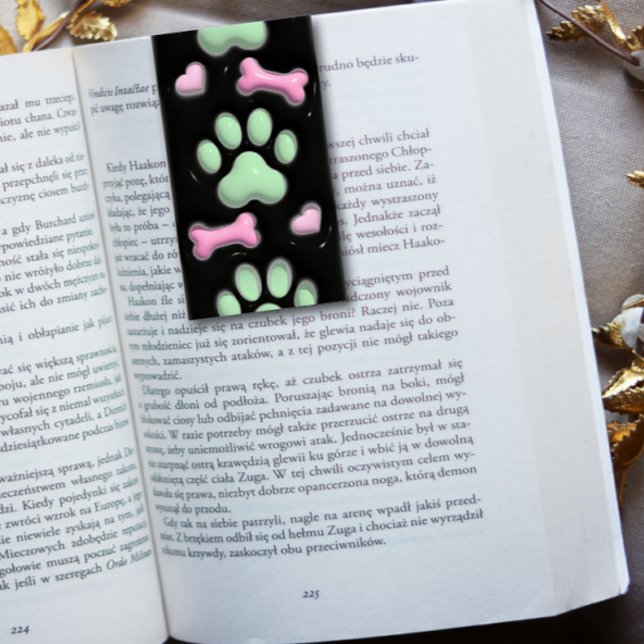Dog Paw Prints Pets Folding Bookmarks Bookmarker Business Card (Creator Uploaded)