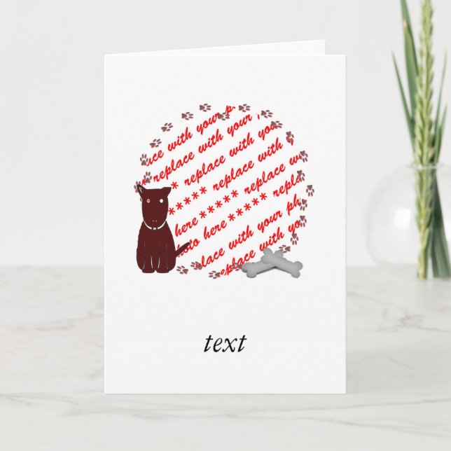 Dog  Paw Prints Photo Frame Card (Front)