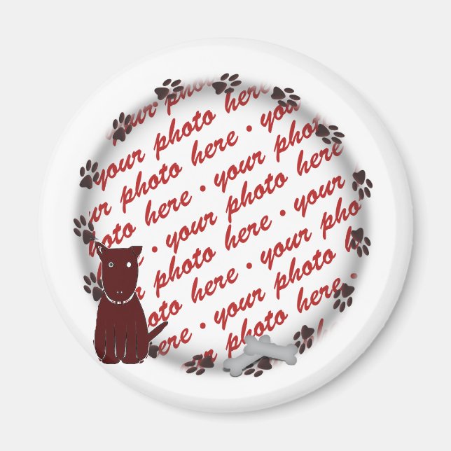 Dog Paw Prints Photo Frame Magnet (Front)