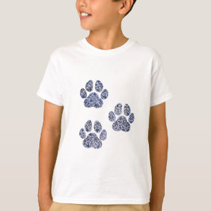 Dog Paw Prints - Portuguese Tiles T-Shirt