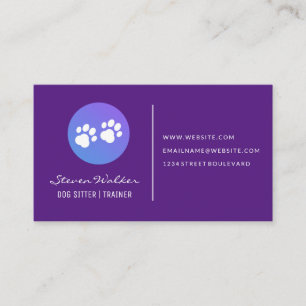 Dog Paw Prints Purple Business Card