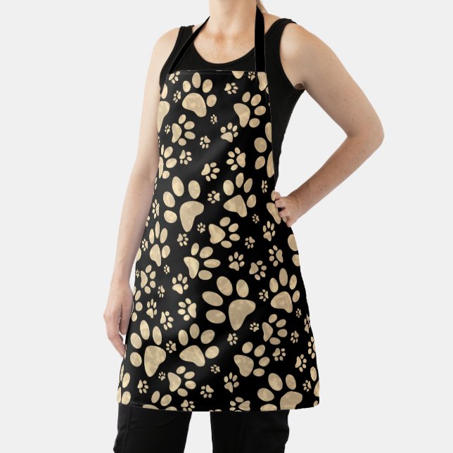 Dog Paw Prints Sepia Apron (Insitu)