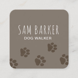 Dog Paw Prints Square   Pet Sitting   Pet Care Business Card