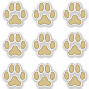 Dog Paw Prints Tan Animal Tracks Stickers