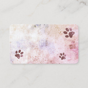 dog paw prints watercolor splatter paint design  business card