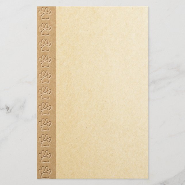 Dog Paw Prints With Faux Embossed Paper Texture (Front)