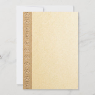 Dog Paw Prints With Faux Embossed Paper Texture Invitation