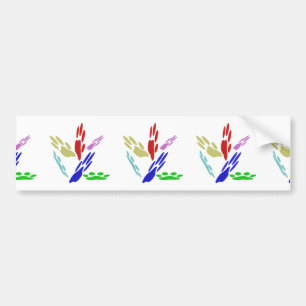 Dog Paw Prints With Polka Dots Bumper Sticker