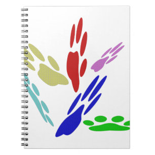 Dog Paw Prints With Polka Dots Notebook