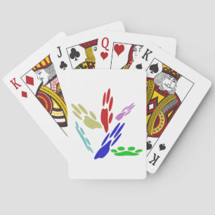 Dog Paw Prints With Polka Dots Playing Cards
