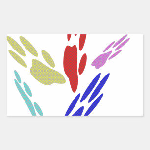 Dog Paw Prints With Polka Dots Rectangular Sticker