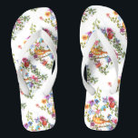 DOG PAW PRINTS YELLOW BIRD FLIP FLOPS<br><div class="desc">DOG PAW PRINTS – colourful delicate flowers and butterflies painted using my dog’s paws dipped in non-toxic watercolor paints – share your love of dogs with family and friends, young and old, on any occasion, any celebration, any holiday. Make your personal Gift Giving with style and love. Be as original...</div>