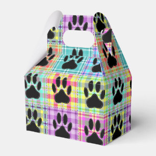 Dog Paw Quilt Pattern Print Custom Favour Box