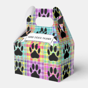 Dog Paw Quilt Pattern Print Custom Favour Box