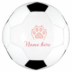 Dog paw red heart pet add name text animal paw football
