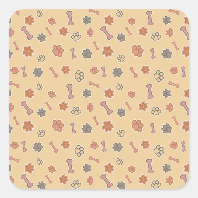 dog paw square sticker (Front)