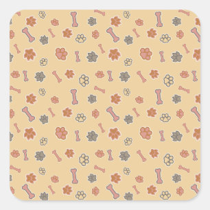 dog paw square sticker
