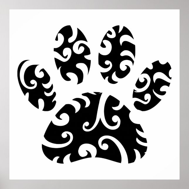 Dog Paw Tattoo Tribal Print (Front)