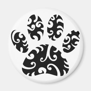 Dog Paw Tattoo Tribal Print Magnet