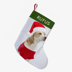 Dog Paw Themed Personalised Christmas Photo Small Christmas Stocking