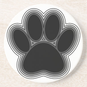 Dog Paw With Outlines Coaster