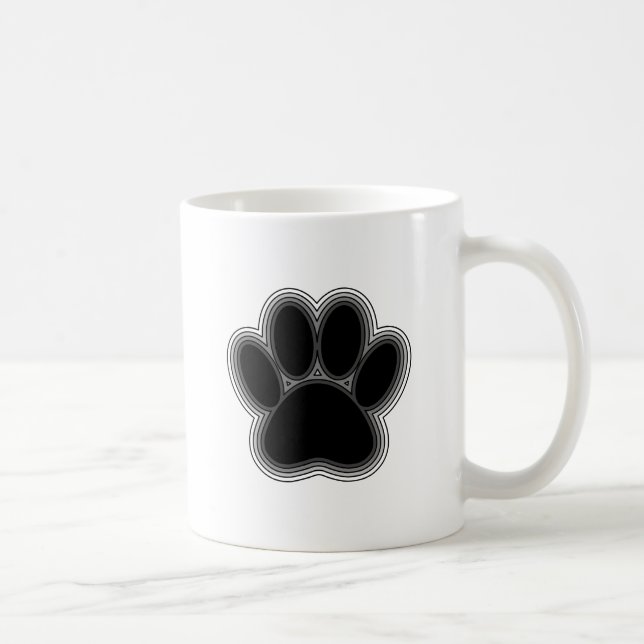 Dog Paw With Outlines Coffee Mug (Right)