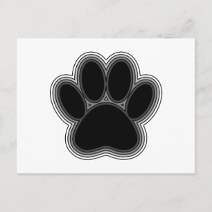 Dog Paw With Outlines Postcard