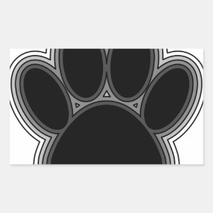 Dog Paw With Outlines Rectangular Sticker