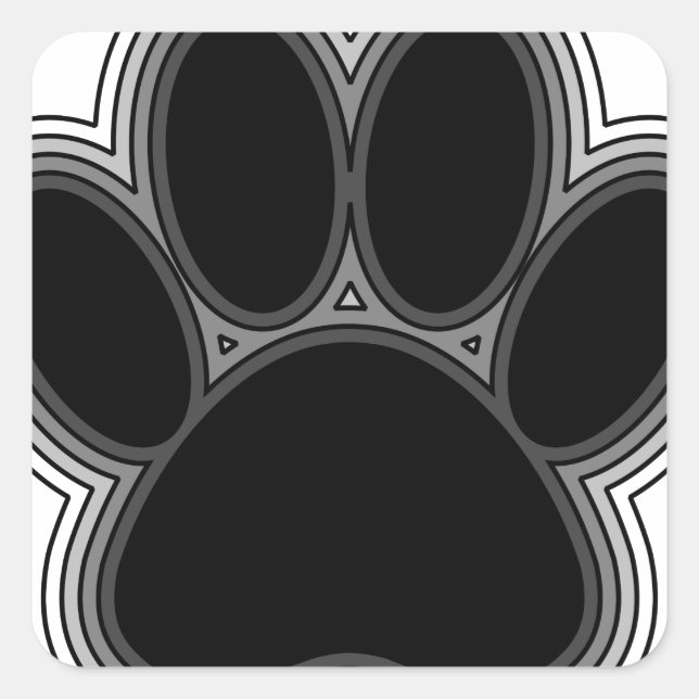 Dog Paw With Outlines Square Sticker (Front)