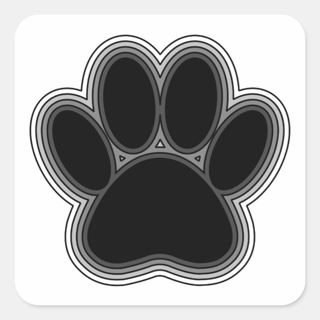 Dog Paw With Outlines Square Sticker (Front)