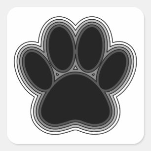 Dog Paw With Outlines Square Sticker
