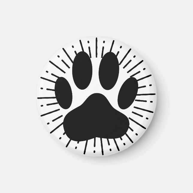 Dog Pawprint And Vintage Style Sunbeam  Magnet (Front)