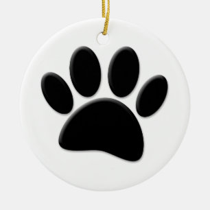 Dog Pawprint Ceramic Tree Decoration