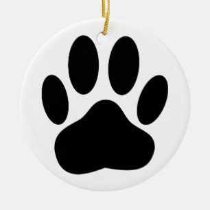 Dog Pawprint Ceramic Tree Decoration