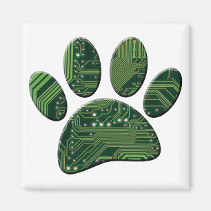 Dog Pawprint Circuit Board Magnet