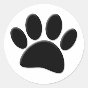 Dog Pawprint Classic Round Sticker