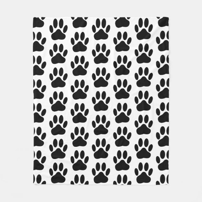 Dog Pawprint Fleece Blanket (Front)