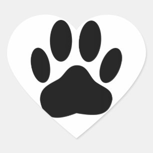 Dog Pawprint Heart Sticker