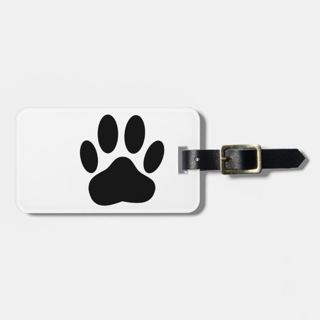 Dog Pawprint Luggage Tag (Front Horizontal)
