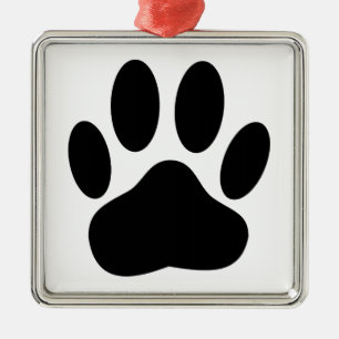 Dog Pawprint Metal Tree Decoration