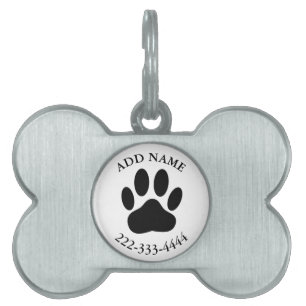 Dog Pawprint Pet ID Tag