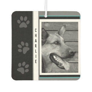 Dog PawPrint Photo & Name Car Air Freshener
