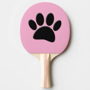 Dog Pawprint Pink Ping Pong Paddle